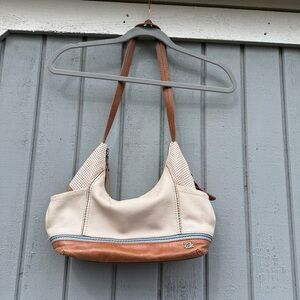 The Sak Cream and Tan Shoulder Bag